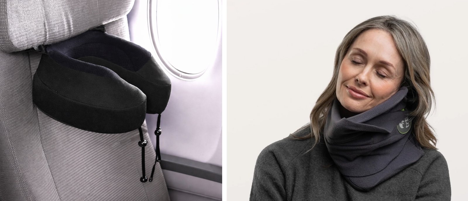 Cabeau Evolution S3 vs Trtl Pillow comparison showing memory foam and brace support