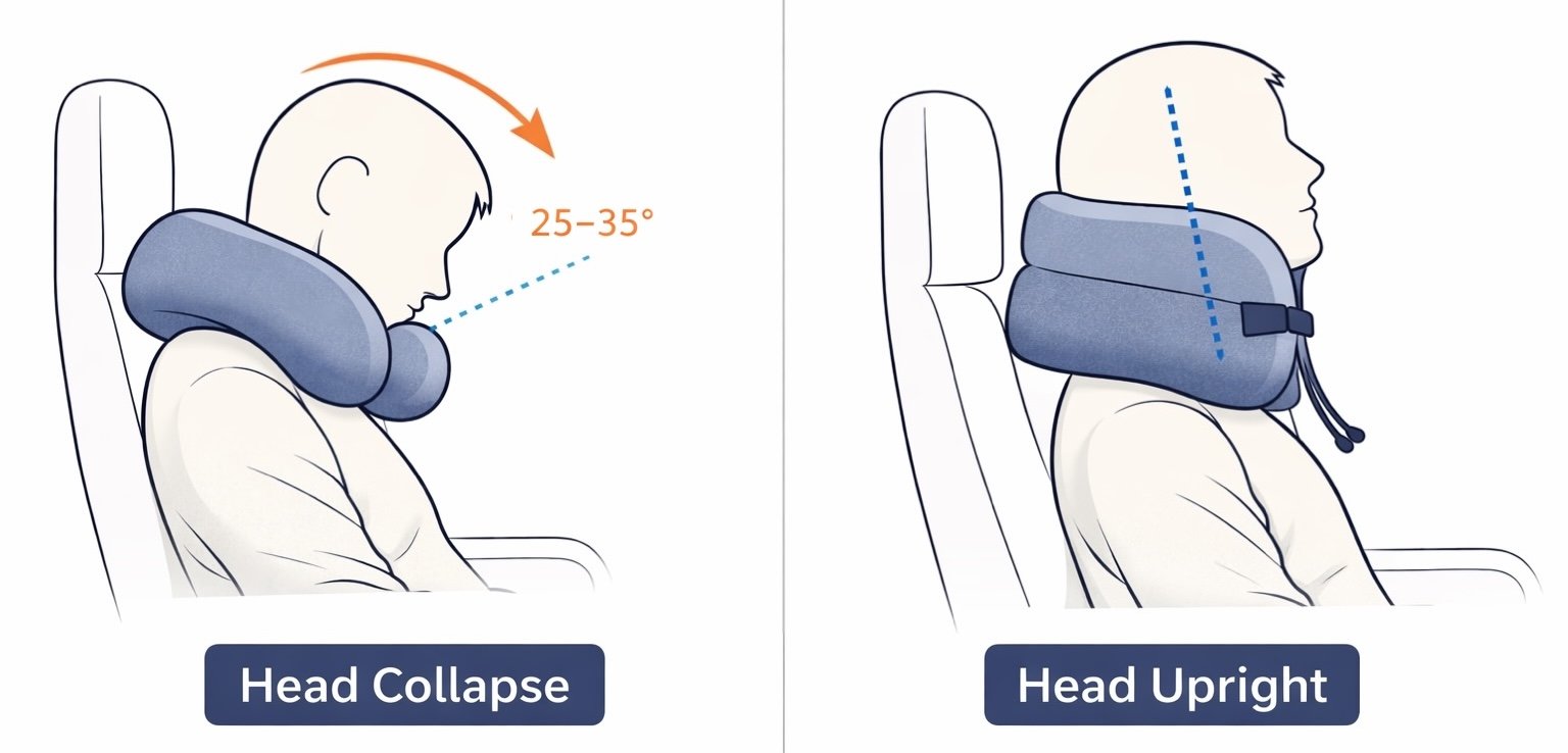 Best travel pillow for red-eye flights – upright support vs head collapse comparison